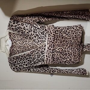 Vertigo Paris Animal Print Silk Blouse
